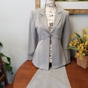 Gray pinstriped Blu Sage business pant suit